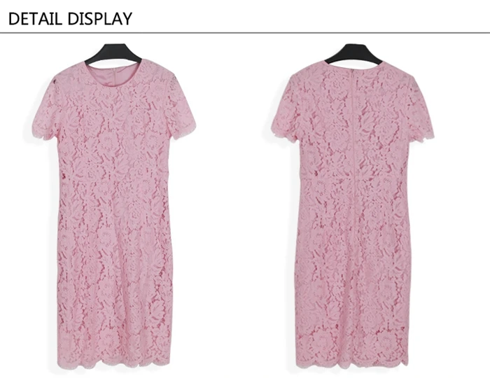 TAOYIZHUAI Новое поступление розовый цвет Оболочка Короткий Лепесток рукава Mimi большой размер тонкое элегантное женское кружевное офисное платье 21829