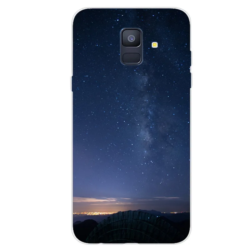 Чехол для Samsung A6 2018 силиконовый мягкий ТПУ прозрачный чехол накладка телефона Galaxy