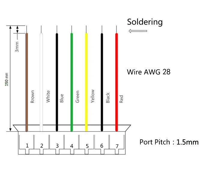 Мини. Micro 1,5 T-1 7-контактный разъем w/. провода х 10 sets.7pin 1,5 мм