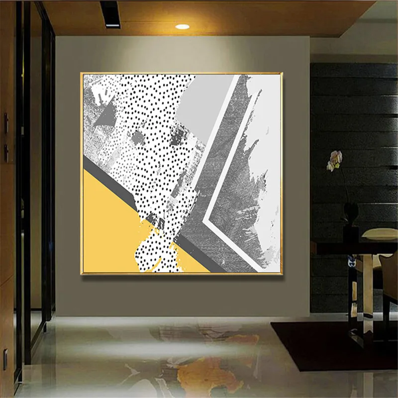 YongHe Home Decorative Canvas Printings Morden Abstract 80*80cm Large size Oil Paintings Art Work For Decorate Gallery | Дом и сад
