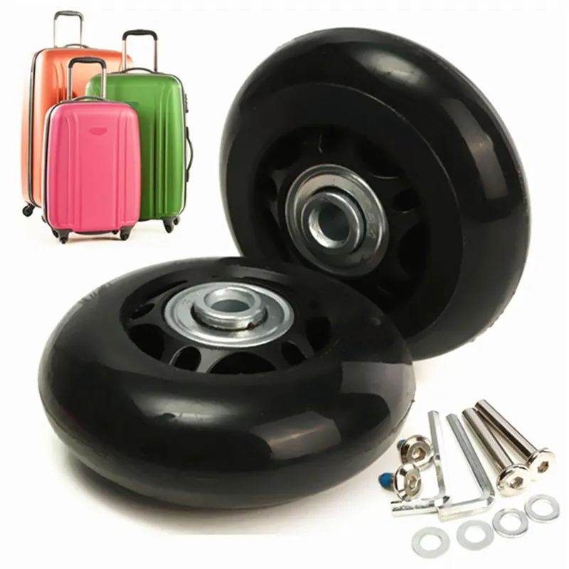 AUQUEEN 1 пара 63x28 мм Замена багажных колес для путешествий резиновое колесо чемодан колеса с винтовой сумкой аксессуары части
