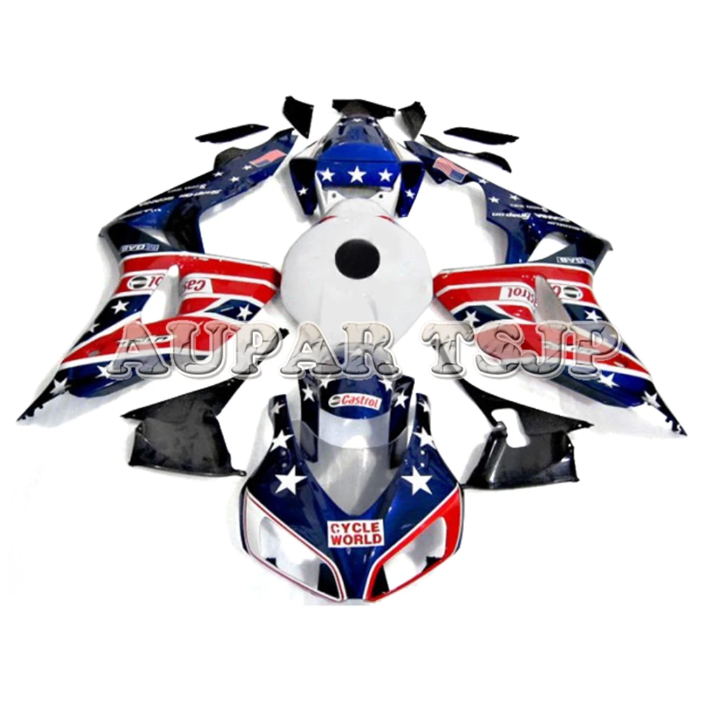 Красно-синий комплект со звездами Подходит для Honda CBR1000RR 2006 2007 CBR 1000RR 06 07 ABS пластик