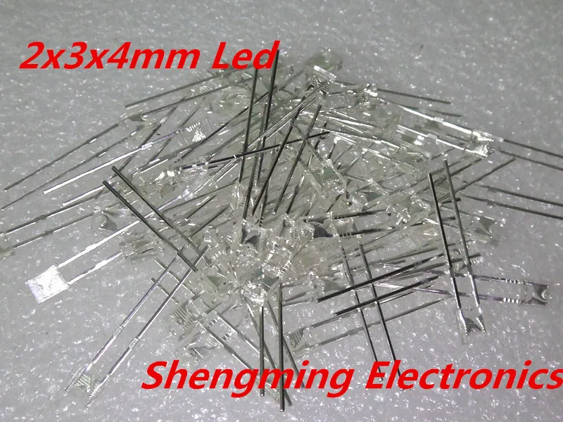 1000pcs 2x3x4 Pink led Diffused water clear 600-800mcd