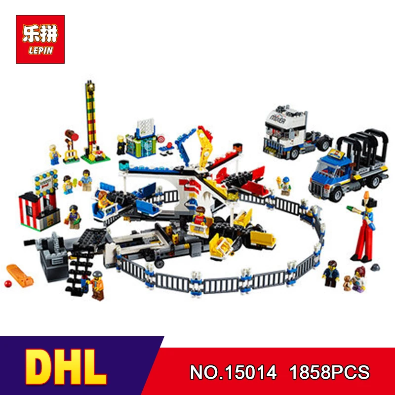 

DHL LEPIN 15014 1858pcs Amusement park The carnival Model Building Blocks Set Compatible 10244 Architecture toys gifts