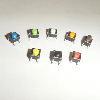 

200pcs/lot 4 pins 6*6*7 mm Tactile Push Button Tact Switches 6x6x7mm Color Red//Yellow/Blue/Green/White etc.
