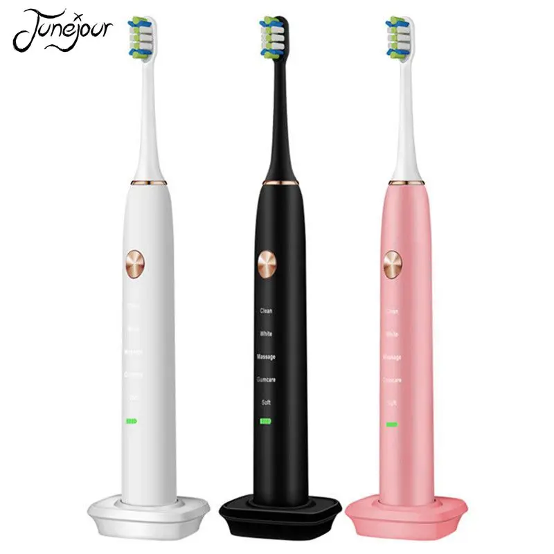 

JUNEJOUR Oral care Electric Toothbrush Dentist Tools 5 Deep Cleaning Modes Rechargeable Teeth Brush For Adults With Smart Timer
