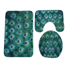 3 шт. коврики для ванной животных Нескользящие Набор ковриков для ванной коралловый флис пол для моющиеся коврики Ванная комната коврик для туалета 308Z