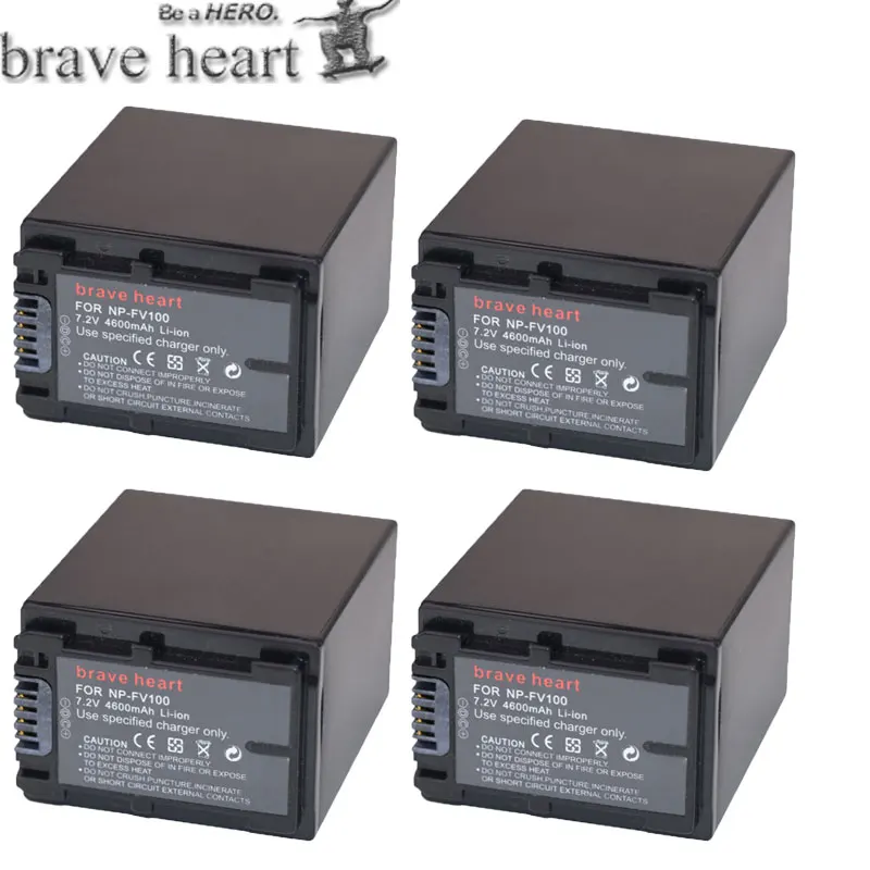 Аккумулятор NP-FV100 NP FV100 Батарея для sony DCR-SR15 SR21 SR68 SR88 SX15 SX21 SX44 SX45 SX63 SX65 SX83 SX85 HDR-CX105 - Цвет: 4battery