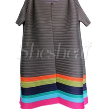 Короткий рукав и отходы их пальто, модная полоса контрастного цвета пальто