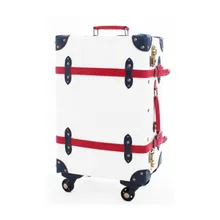 20 24 28 дюймов Спиннер колеса ретро из искусственной кожи Дорожный чемодан для женщин багажник винтажные чемоданы на колёсиках