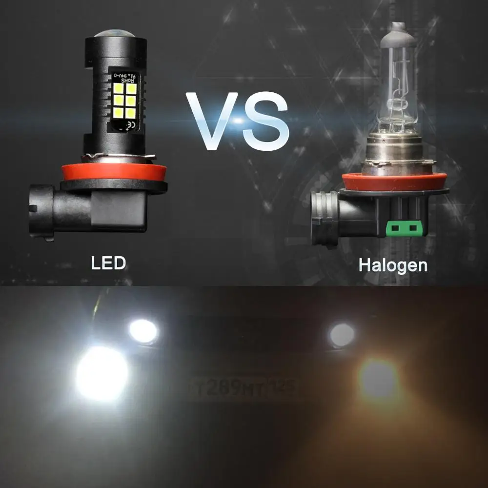 2 шт. H8 H11 LED HB4 9006 HB3 9005 туман лампочка 1200LM 6000 К белый вождение автомобиля днем Бег