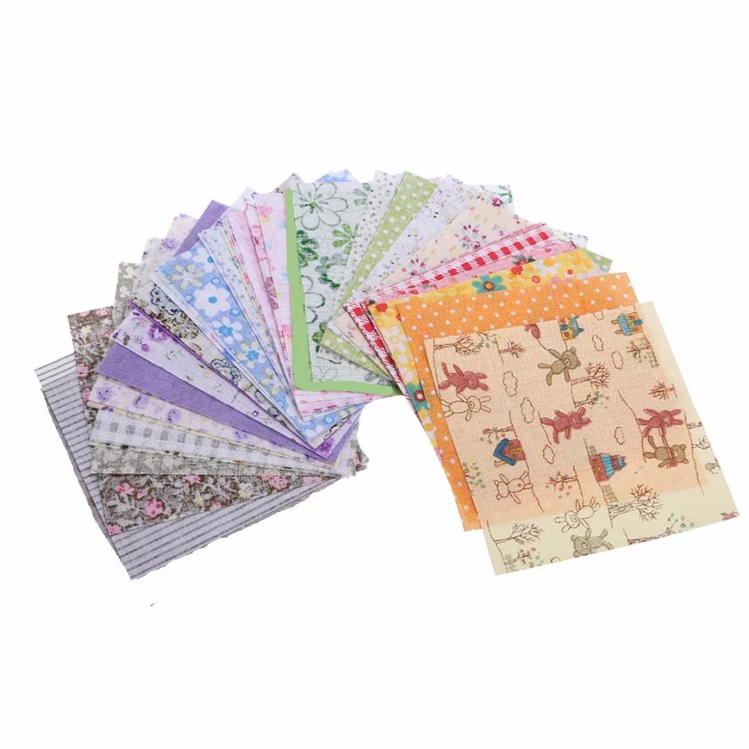 50pcs Colorful Floral Series Cotton Fabric DIY Handmade Patchwork 10*10cm Square Fabric Bundle Clothing Sewing Quilting Crafts