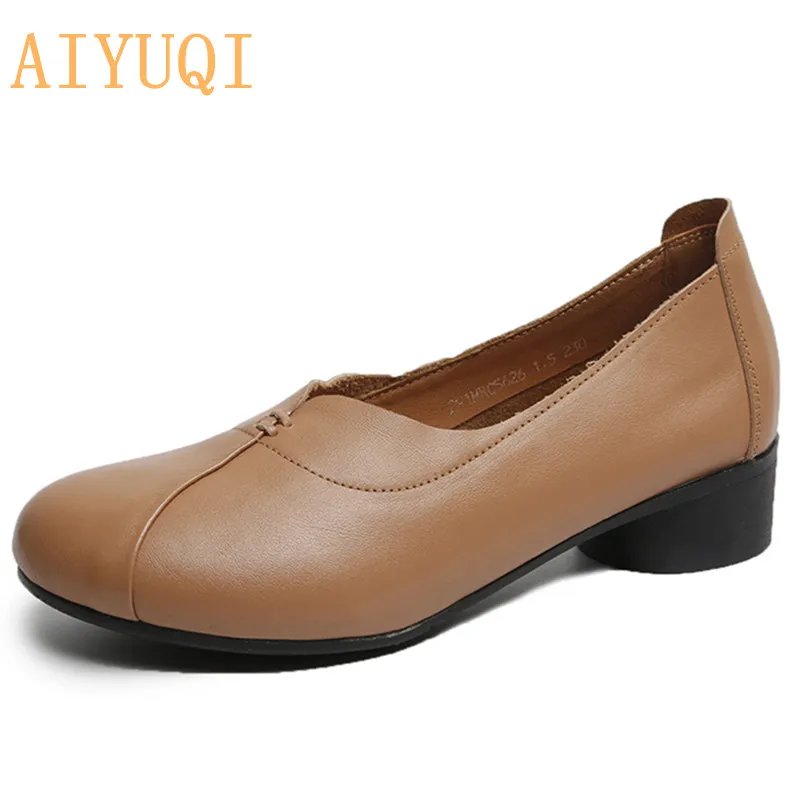 

AIYUQI Women casual shoes 2020 new spring genuine leather women Loafers big size 41 42 42 mother shoes women