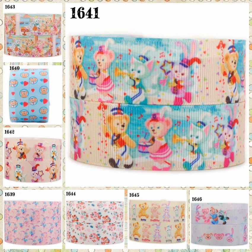 

NEW 50 yards lively Japanese bear and rabbit ribbon printed grosgrain cartoon ribbons free shipping