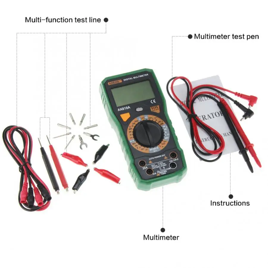 Амперметр ANENG AN819A Цифровой мультиметр DC/AC напряжение Измеритель сопротивления тока Multimetro цифровой профессиональный