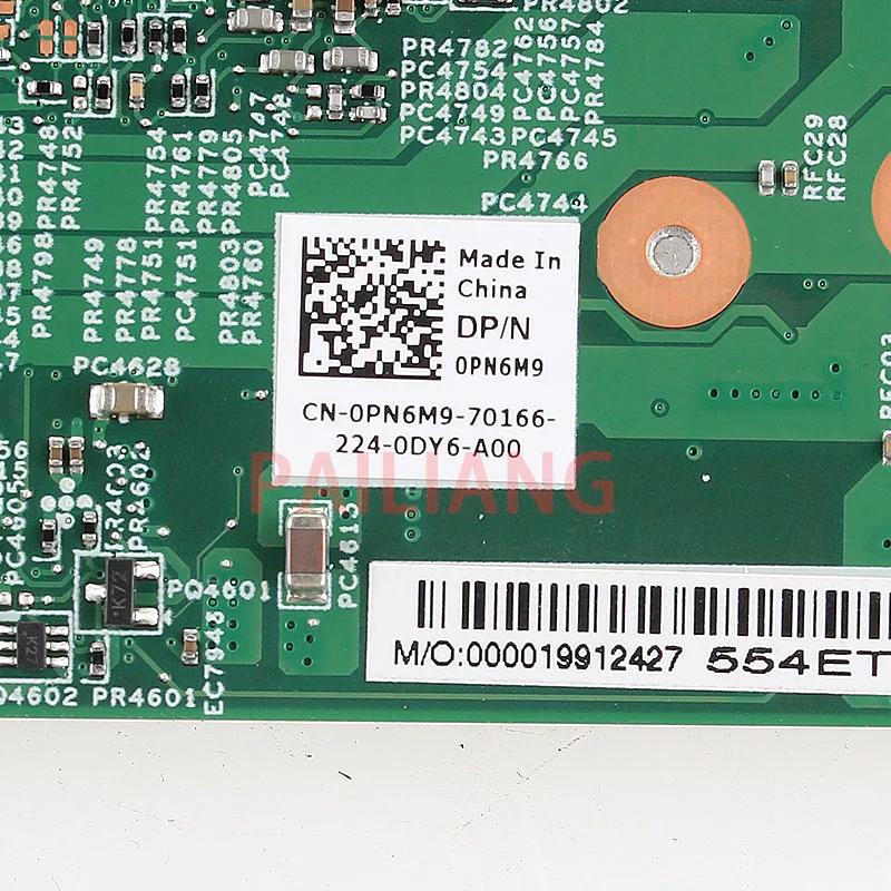  PAILIANG Laptop motherboard for DELL Vostro 3500 V3500 PC Mainboard CN-0PN6M9 0PN6M9 tesed DDR3