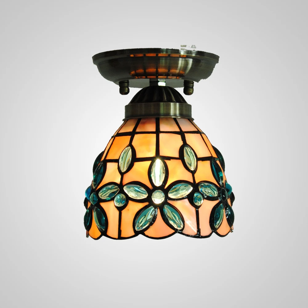 MAMEI Free Shipping 110-240V Indoor Ceiling Entrance Tiffany Lamps For Hallway Max 40W 1 Light With 5 Inch Lamp Shade