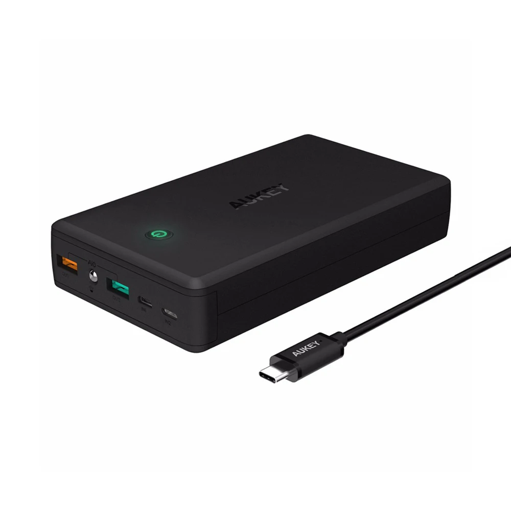 AUKEY 30000mAh Quick Charge 3.0 Power Bank Dual USB Output Mobile Portable Charger External Battery for iPhone Xiaomi Smartphone