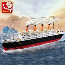 SLUBAN 1021Pcs Titanic Ship Building Blocks Sets Toys Boat Model Kids Gifts Boys Birthday Gift educational toys legoe Compatible SLUBAN 1021Pcs Titanic Ship Building Blocks Sets Toys Boat Model Kids Gifts Boys Birthday Gift educational toys legoe Compatible
