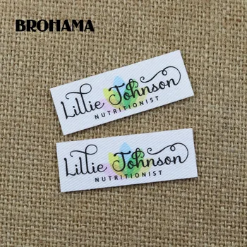 

72 pieces Custom logo labels, Name iron on label, Custom Clothing tags, Organic Cotton Labels