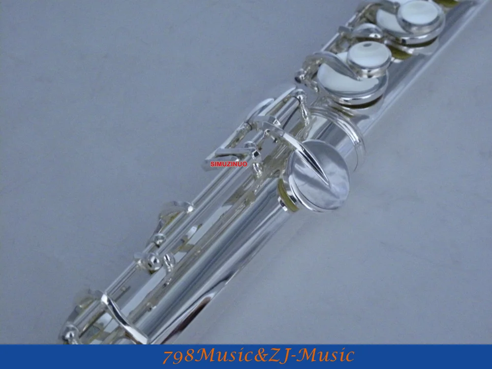 Professional alto flute-g key-banhado a prata-e verde