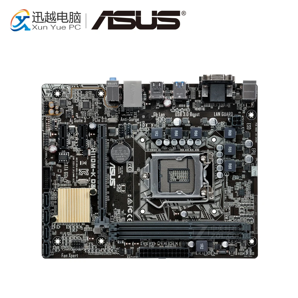 

Asus H110M-K D3 Desktop Motherboard H110 Socket LGA 1151 i7 i5 i3 DDR3 32G SATA3 Micro-ATX