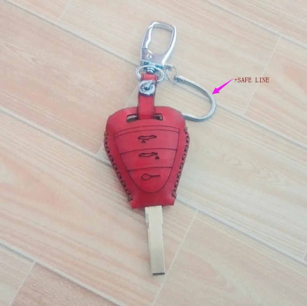 Leather Car Key Cover Case Shell Bag For Porsche 911 997 Cayman Boxster 987 2005-2008