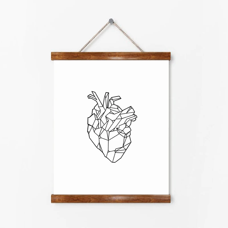 Geometric Heart Canvas Prints Wall Decor