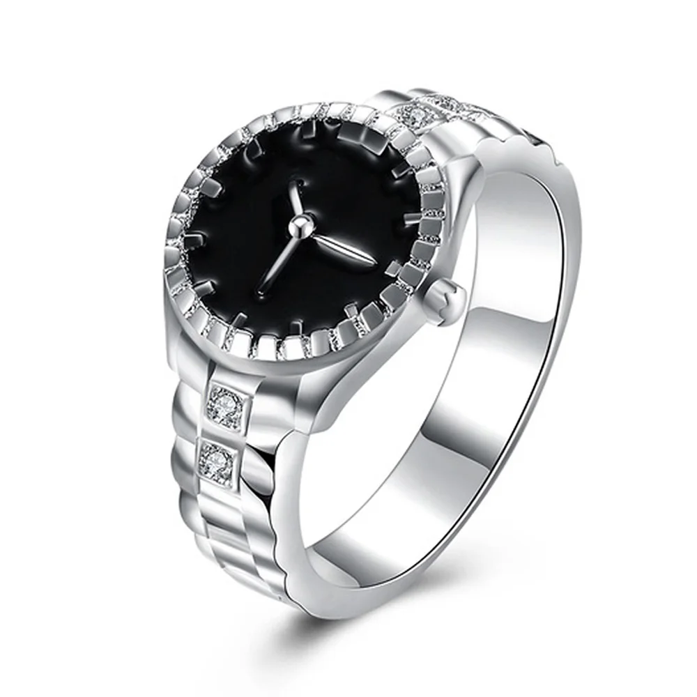 

Euramerican Silver Color Wedding Watch Ring,Casual Men And Women Jewelry Personalized Rings Jewelry Accessory Wholesale