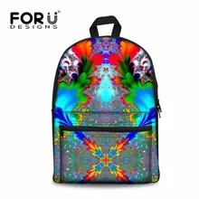 FORUDESIGNS/модные школьные рюкзаки для девочек с цветочным принтом, детская повседневная школьная сумка на плечо, Детская парусиновая школьная сумка