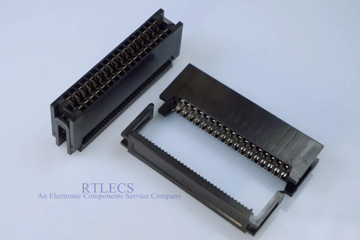 

2 pcs IDC Type Edge Connector Slot 2.54 mm Pitch 34 Pin PCB Gold Finger Board Socket Flat Ribbon Cable 1.27 mm Crimp Assembly