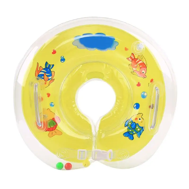 Плавания детские бассейны аксессуары утолщенная детский надувной круг шеи надувные колеса для новорожденных купальный круг безопасный плавательный круг для шеи - Цвет: PVC Yellow