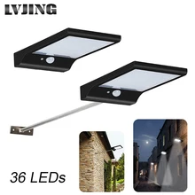 36 светодиодов Солнечный свет PIR датчик движения солнечные три режима уличные лампы для сада наружное настенное освещение водонепроницаемый