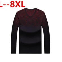 8XL 6XL мужской свитер, Повседневный пуловер с v-образным вырезом, Мужская Осенняя приталенная рубашка с длинным рукавом, мужские свитера, вязаный кашемировый шерстяной пуловер для мужчин