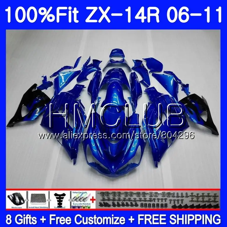 

Injection For KAWASAKI NINJA ZX 14R ZX14R 06 07 08 09 10 49HM.19 ZZR1400 Pearl blue ZX-14R 2006 2007 2008 2009 2010 Fairings