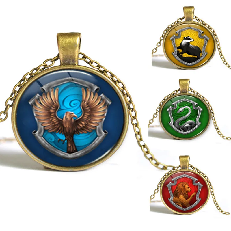 

8 styles Hogwarts Slytherin Crest Pendant Necklace Jewelry Glass Cabochon Gift
