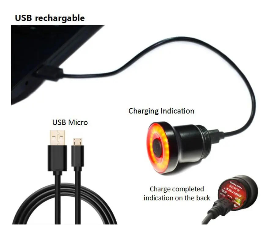 Enfitnix XLITE100 мини велосипедный задний фонарь usb умная светодиодная Тормозная лампа