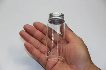 

20pcs 37*90mm 70ml Glass Bottle Screw Aluminum Cap Empty Jars Glass Bottles Liquid Food Perfume Oil Bottle Jars Wedding Decor
