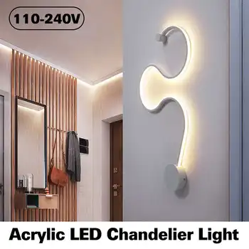 

26W 110-240V black white Wall Lamps Bedroom Study Living Balcony Room Acrylic Home Decor Nordic Iron Body Sconce Led Light