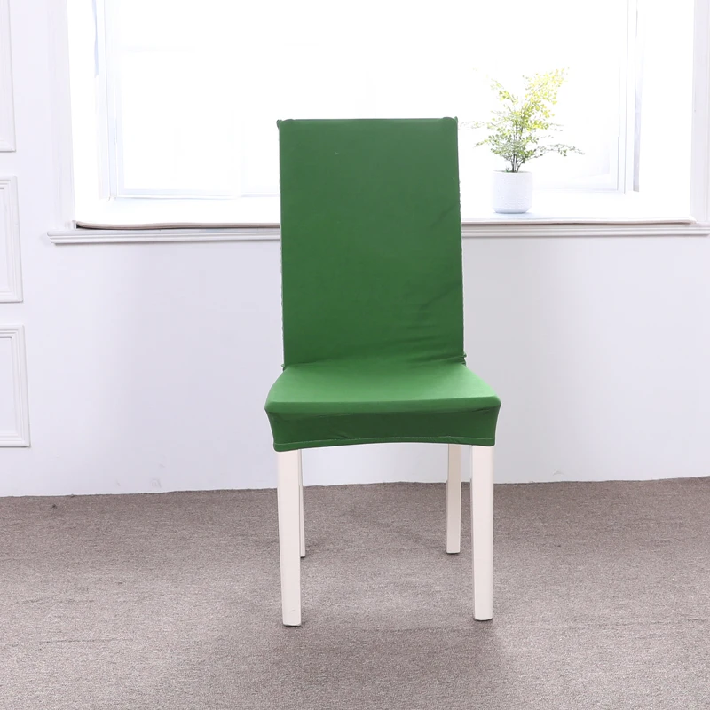 

Dark Green Solid Color 1pcs Stretch Home Decor Dining Chair Cover Spandex Decoration Covering Office Banquet Hotel Chair Covers