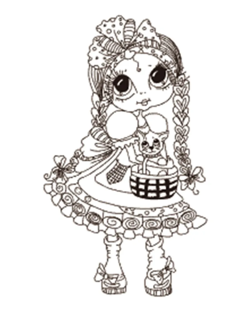 

10x6 Cute girl Transparent Clear Silicone Stamp Seal for DIY scrapbooking photo album Decorative clear stamp