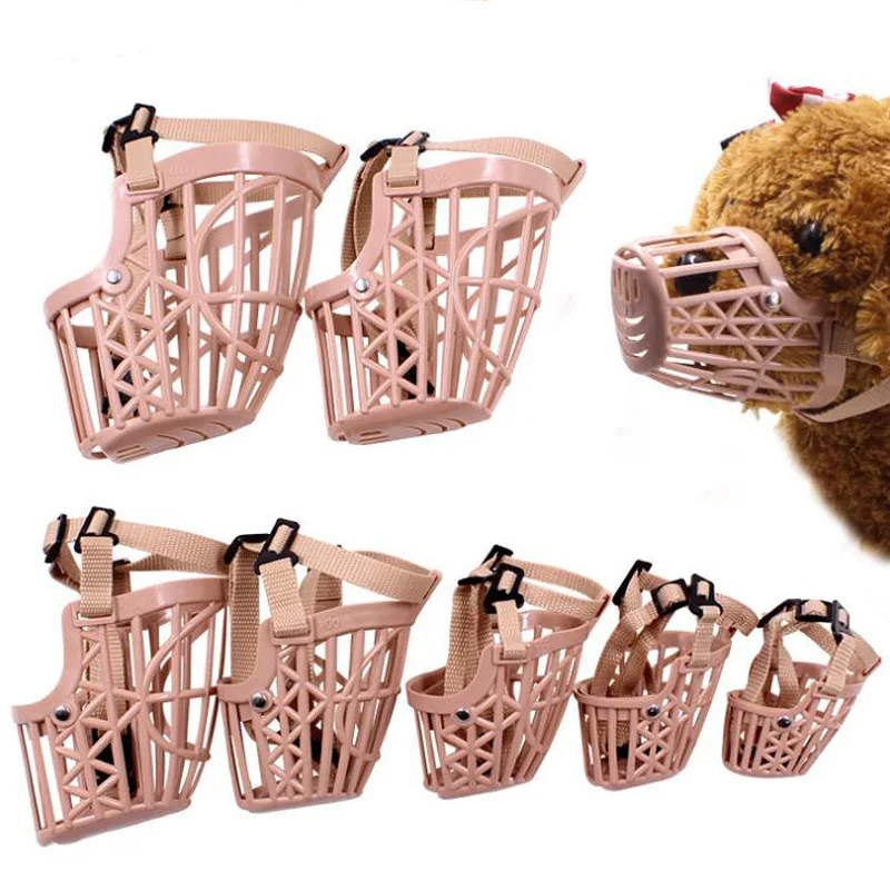 Pet Dog Muzzle Plastic Dog Mouth Cover Cages Masks Ventilated Training Muzzles Prevent Bite to