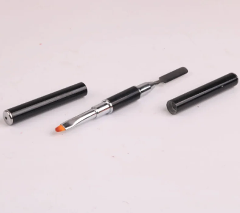 Двойная головка для дизайна ногтей, акриловая УФ-полигелевая ручка для наращивания, кисть для рисования, полигелевая палочка для удаления шпателя, инструмент для маникюра - Цвет: black