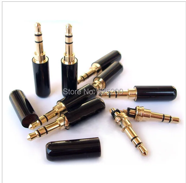 200pcsBlack 3 pole or 4 pole 3 5mm Plug Male Headphone Jack 3 5 mm Audio Connector For 4mm Cable Adapter mixed color