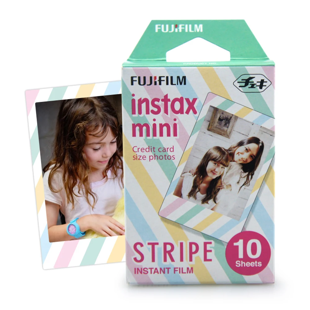 Подлинная Fujifilm Instax Мини пленка в полоску+ конфеты поп+ белая пленка 3 упаковки для Fuji Instant Mini 8 9 70 90 25 SP-1 камеры SP-2