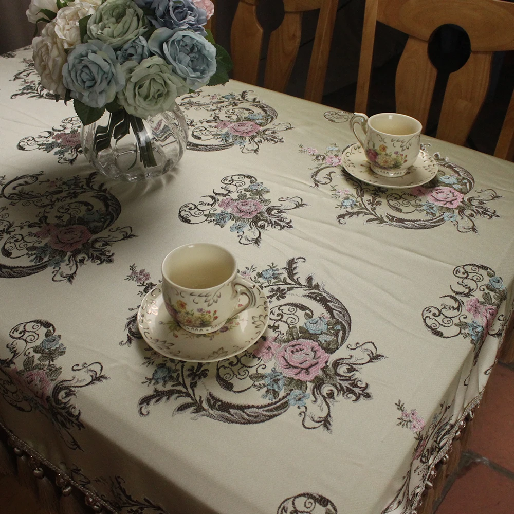 Светильник CURCYA, желтый жаккард, роскошная скатерть, прямоугольная ...