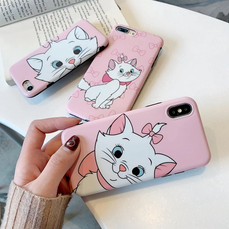 Cute Marie Cat Cartoon Case For iPhone 6 6S 7 8 Plus Matte Frosted TPU Cartoon Case for iPhone XS MAX XR X S Back Cover Cute Marie Cat Cartoon Case For iPhone 6 6S 7 8 Plus Matte Frosted TPU Cartoon Case for iPhone XS MAX XR X S Back Cover
