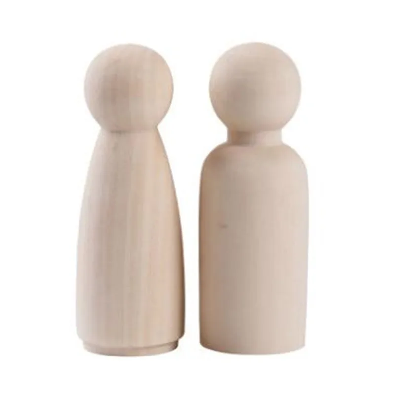 

75mm Wood Peg Dolls People Peg Dolls DIY Crafts Cake Topper Wooden For Family Kid'S Printed Baby teethers