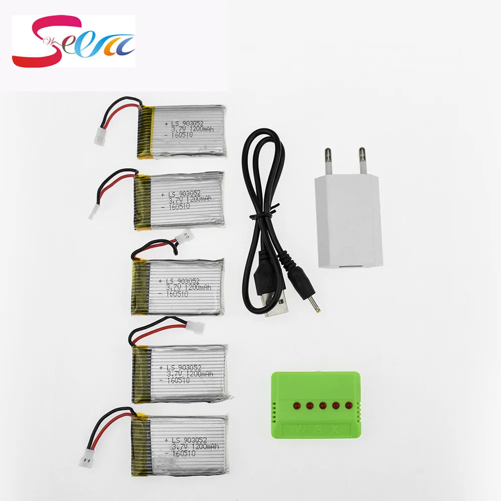 RC Quad Drone Battery 5pcs 3.7V 1200mAh Lipo Batteries With New Charger
