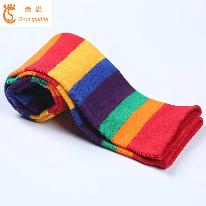 

Baby Girl Children Tights Cotton Stocking Girl Spring and Autumn Girl Kid Tights Striped Rainbow Colors Girls Striped Tights